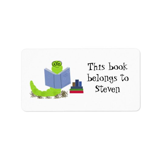 Bücherwurm Adressaufkleber (Vorne)