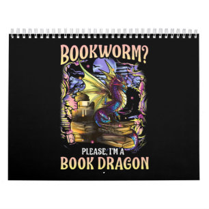 Bücherwurm bitte einen Buchdrachen mit Lesefähig Kalender