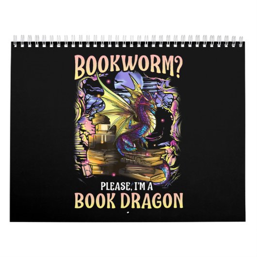 Bücherwurm bitte einen Buchdrachen mit Lesefähigke Kalender (Titelbild)