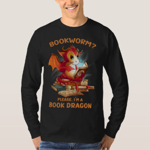 Bücherwurm bitte ich bin ein Buchdrache Drachenbu T-Shirt