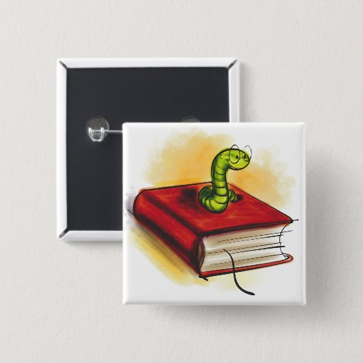 Bücherwurm Button (Vorne & Hinten)