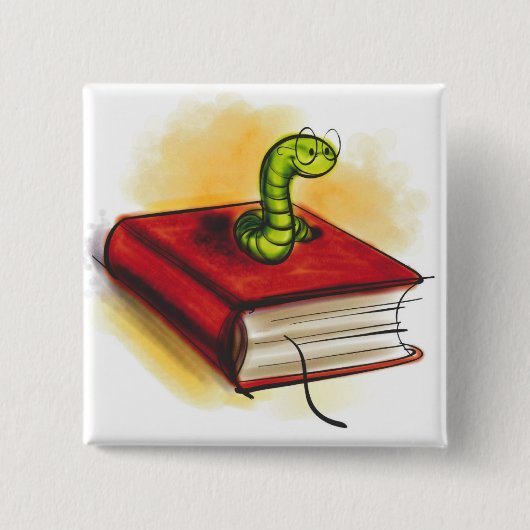 Bücherwurm Button (Vorderseite)