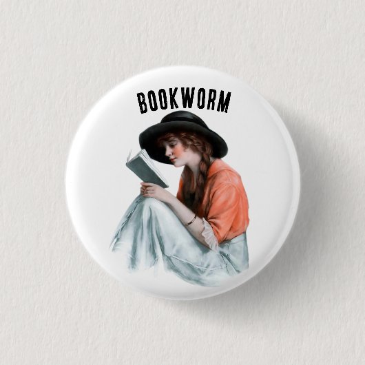 Bücherwurm, Button (Vorderseite)