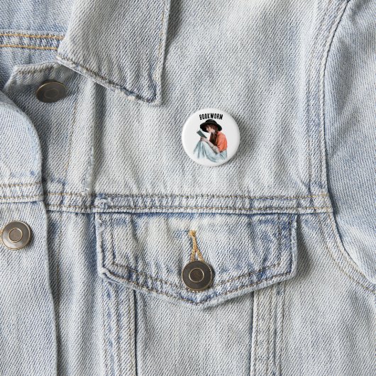Bücherwurm, Button (Beispiel)