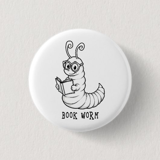 Bücherwurm Button (Vorderseite)