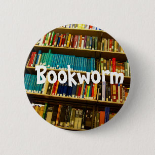 Bücherwurm-Button Button