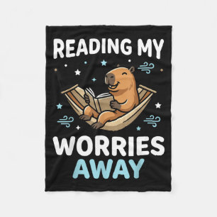 Bücherwurm Capybara Buch - lesende Männer Frauen K Fleecedecke