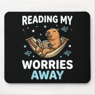 Bücherwurm Capybara Buch - lesende Männer Frauen K Mousepad