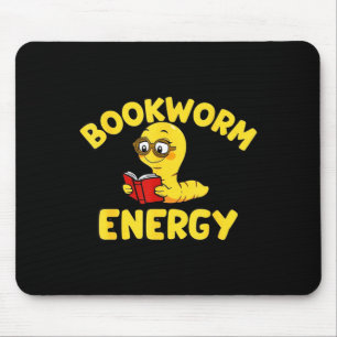 Bücherwurm-Energie lustiger Leseliebhaber für Frau Mousepad