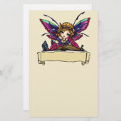 Bücherwurm-feenhafte Bibliotheks-Fantasie-Kunst Briefpapier (Vorne/Hinten)