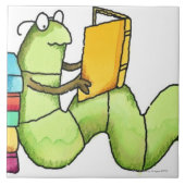 Bücherwurm Fliese (Vorderseite)