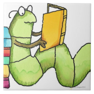 Bücherwurm Fliese