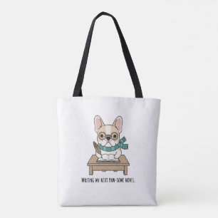 Bücherwurm-Frenchie-Autor-Schreibt-Neuheit-Design Tasche