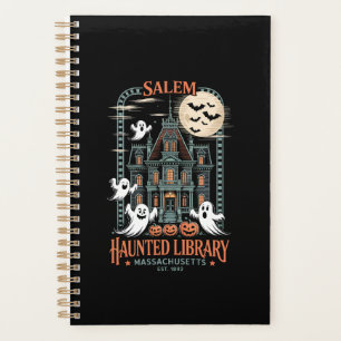 Bücherwurm Halloween-Shirt Verzauberte Bibliothek Planer
