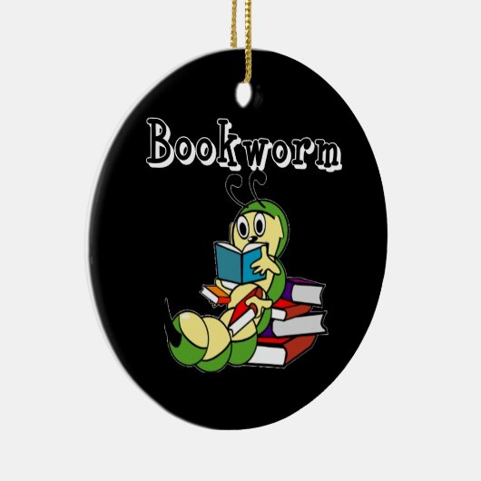 Bücherwurm Keramik Ornament (Rechts)