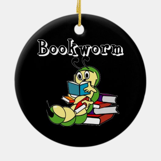 Bücherwurm Keramik Ornament (Hinten)