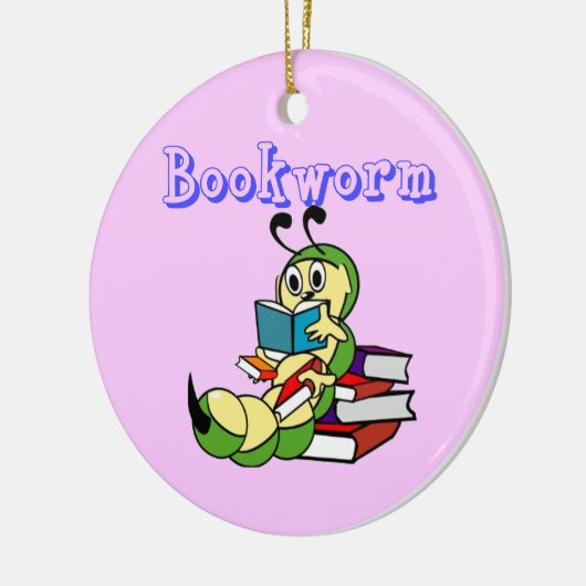 Bücherwurm Keramikornament (Links)