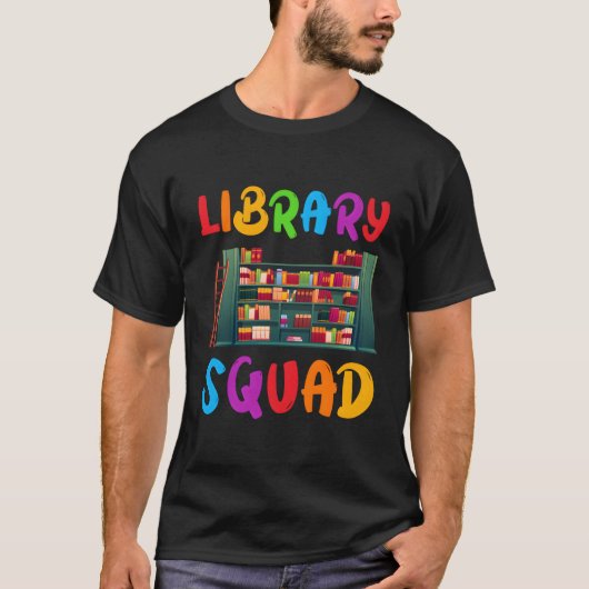 Bücherwurm-Lehrer Bibliothek Squa T-Shirt (Vorderseite)