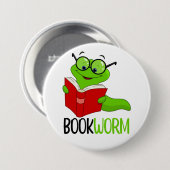 Bücherwurm Lesen Button (Vorne & Hinten)