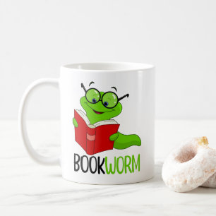 Bücherwurm Lesend Kaffeetasse