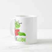 Bücherwurm Lesend Kaffeetasse (Vorderseite Links)
