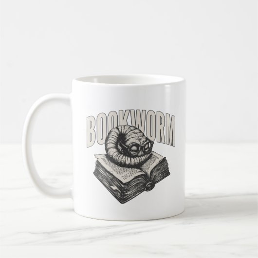 Bücherwurm Lesespass Klassischer Becher Kaffeetasse (Links)