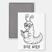 Bücherwurm Magnet (Vorderseite/Rückseite)