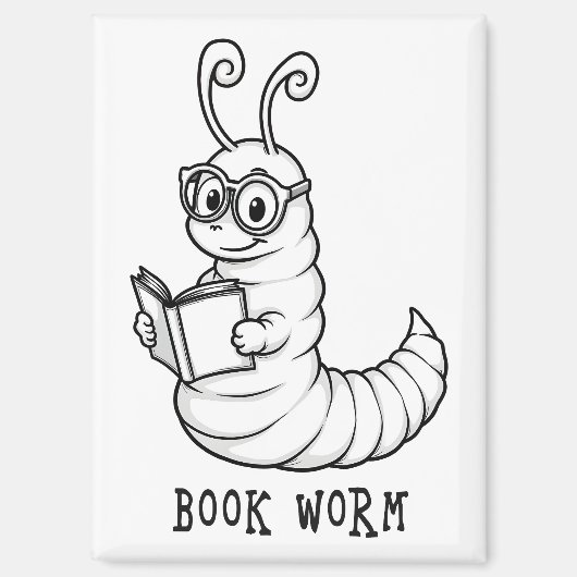 Bücherwurm Magnet (Vorderseite)