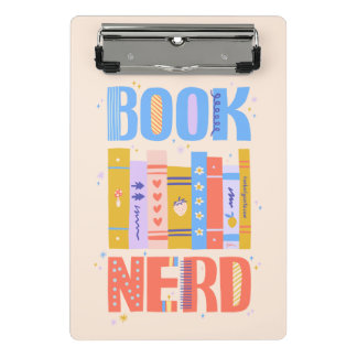 Bücherwurm-Mini-Clipboard – Farbdesign für Bücherl Mini Klemmbrett