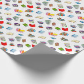 Bücherwurm-Muster Geschenkpapier (Ecke)