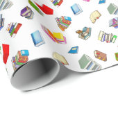 Bücherwurm-Muster Geschenkpapier (Rolleneckpunkt)