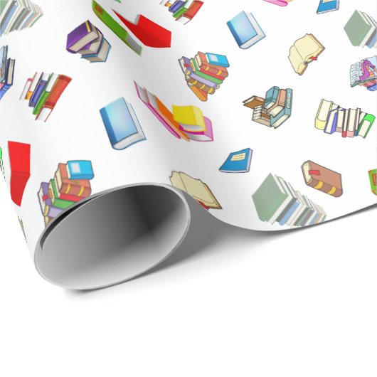 Bücherwurm-Muster Geschenkpapier (Rolleneckpunkt)