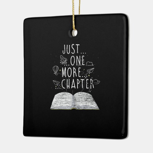 Bücherwurm nur noch ein Kapitel Lesebücher Keramikornament (Links)