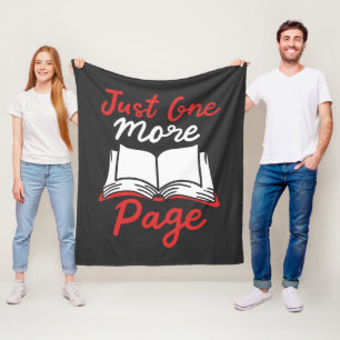 Bücherwurm, nur noch eine Seite, begeisterter Lese Fleecedecke