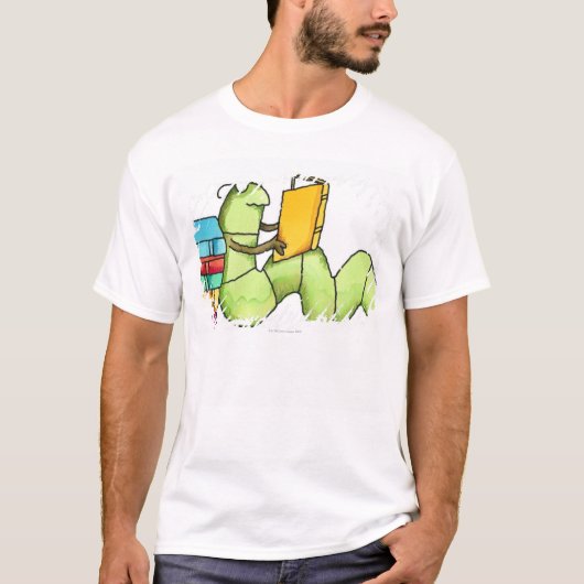 Bücherwurm T-Shirt (Vorderseite)