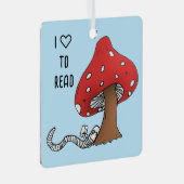 Bücherwurm unter einem Pilz Ornament Aus Metall (Vorderseite Rechts)
