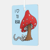 Bücherwurm unter einem Pilz Ornament Aus Metall (Vorderseite links)