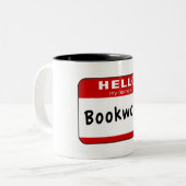 Bücherwurm Zweifarbige Tasse (Vorderseite Links)