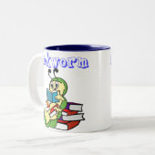 Bücherwurm Zweifarbige Tasse (Vorderseite Links)
