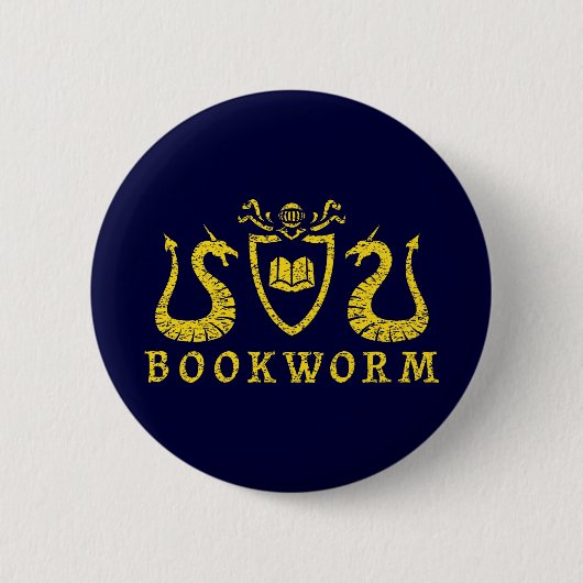 Bücherwurmblazon-Knopf Button (Vorderseite)