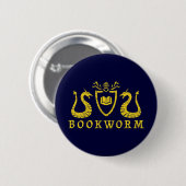 Bücherwurmblazon-Knopf Button (Vorne & Hinten)