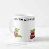 Bücherwürmer in den Knowledge Dragons-Kaffee verwa Kaffeetasse (Vorderseite Links)