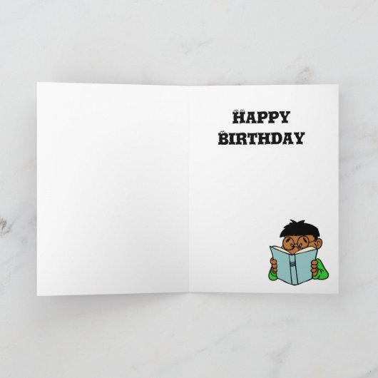 Bücherwurmgeburtstagskarte Karte (Innenseite)
