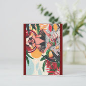 Buchfrau skurrile Postkarte (Stehend Vorderseite)