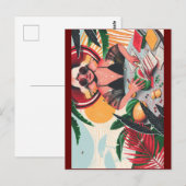 Buchfrau skurrile Postkarte (Vorne/Hinten)