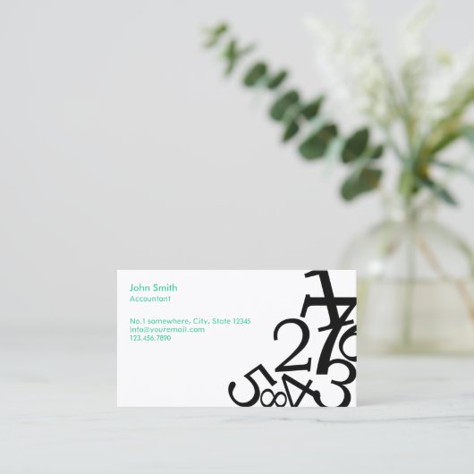 Buchführung Random Nummern Visitenkarte (Stehend Vorderseite)