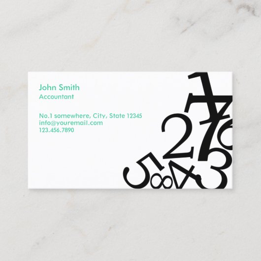 Buchführung Random Nummern Visitenkarte (Vorderseite)