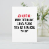 Buchführung Wo "Nettoeinkommen" kein Fischfang ist Dankeskarte (Stehend Vorderseite)