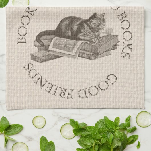 Buchgemeinschaft - gute Bücher - gute Freunde mit Geschirrtuch (Gefaltet)