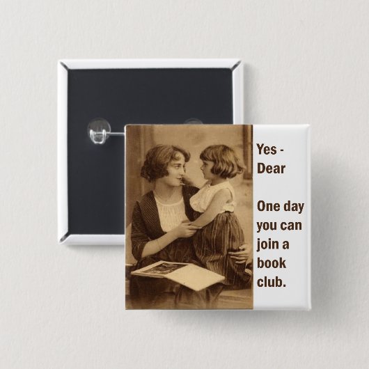 Buchgemeinschaftmutter und -tochter button (Vorne & Hinten)